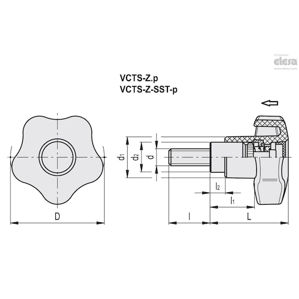 Stainless Steel Threade Pin, VCTS-Z-50-SST-p-M8x40